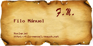 Filo Mánuel névjegykártya